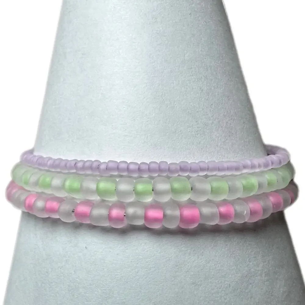 Glow in dark bracelet handmade memory wire one size fits most
